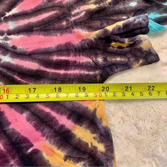 NWT Abound Crop Top Small Tie Dye Cotton Modal Black Teal Pink Yellow Stretch - Picture 13 of 14